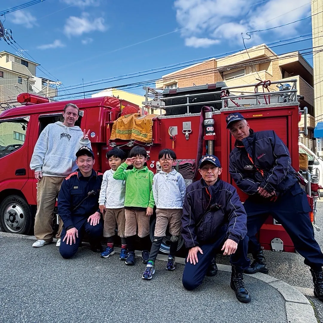本物の消防車を間近で見学しました🚒